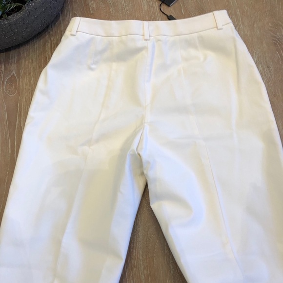 GIORGIO Armani Straight Leg High Waist Pants Cream lined size 42 - Picture 4 of 8